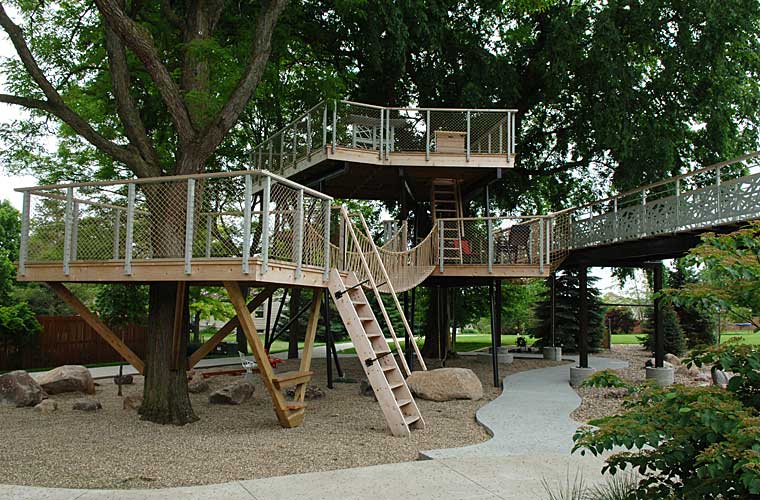 GrownUp Play Structure & Treehouse for Kids & Adults Silent Rivers Design+Build Custom
