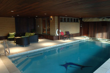indoor swimming pool in an addition to a Johnston, Iowa home