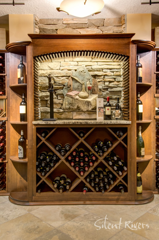 Wine Cellar and Home Theater in a Stunning Basement Remodel Silent Rivers Design+Build