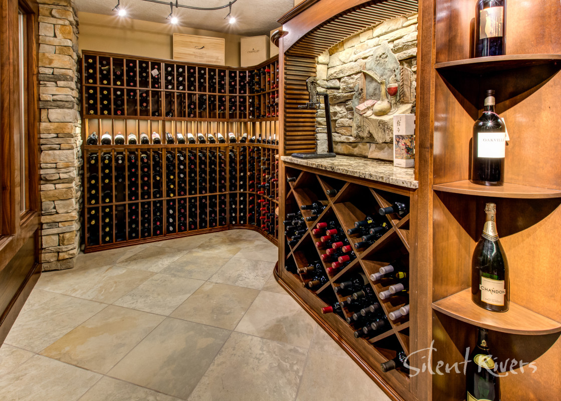 Wine Cellar and Home Theater in a Stunning Basement Remodel Silent