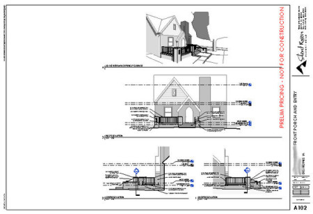 Construction drawings for a porch addition project