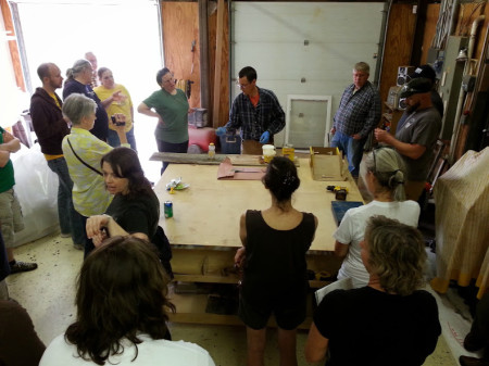 A training on historic window restoration, hosted in part at the Silent Rivers shop, helped community members gain skills in repairing and maintaining their historic wood windows.