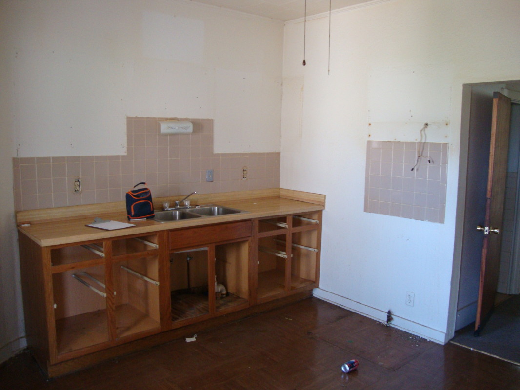 Kitchen before - barely a kitchen!