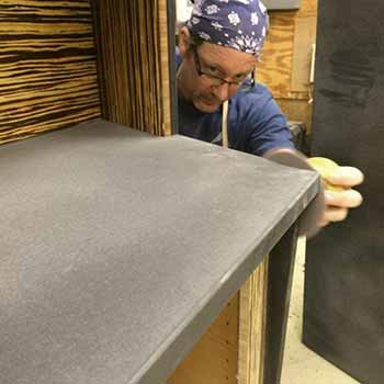 PaperStone countertop finishing in the Silent Rivers workshop