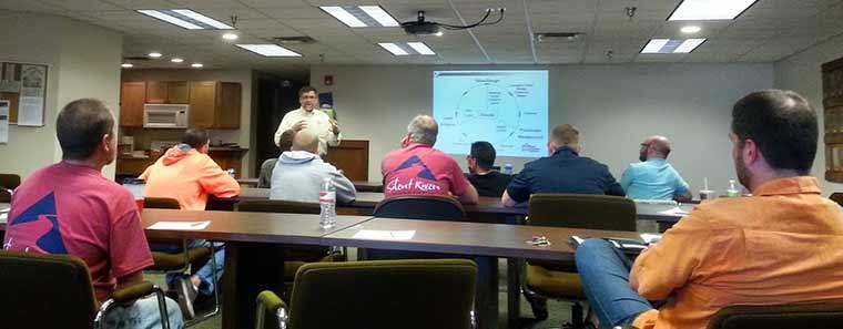The Silent Rivers team attends a training seminar by Tim Faller