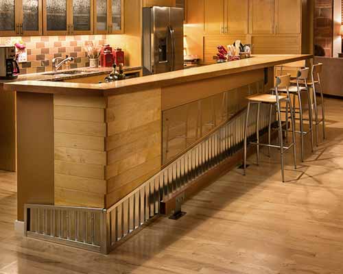 Corrugated steel on bar front designed by Silent Rivers Design+Build