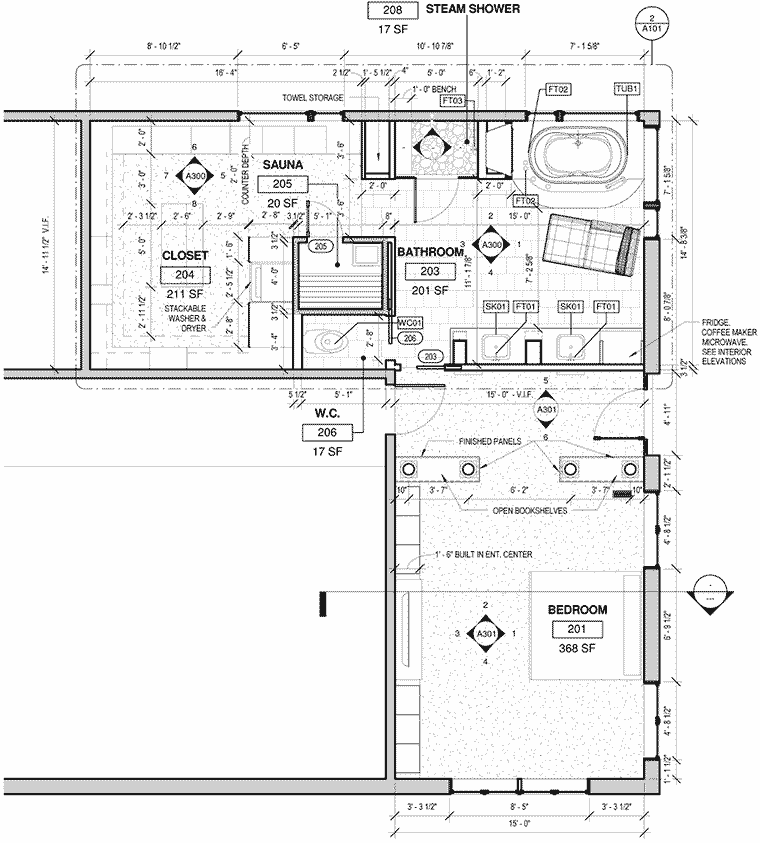 Floor plan for Urbandale master suite remodel by Silent Rivers