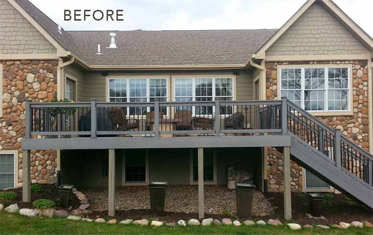 Before photo of existing deck
