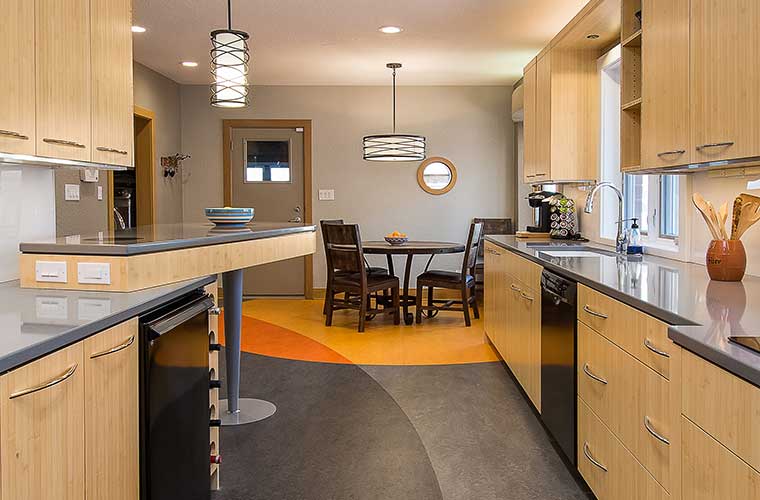 Contemporary kitchen remodel in Des Moines designed by Silent Rivers