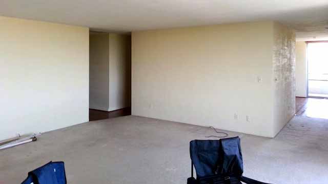 Before photos of a downtown Des Moines condo with a boxed in kitchen that will be remodeled and opened up by Silent Rivers