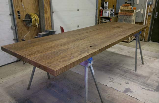 Creating the giant slab of cherry wood for the custom designed table for 12 by Silent Rivers
