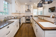 Updated Farmhouse Kitchen Integrates Butler’s Pantry and Cozy Breakfast Nook