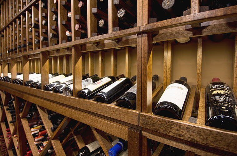 Wine cellar built by Silent Rivers in a Des Moines home