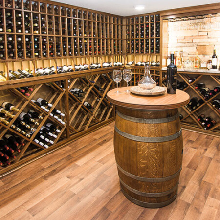 Wine cellar in Des Moines home built by Silent Rivers