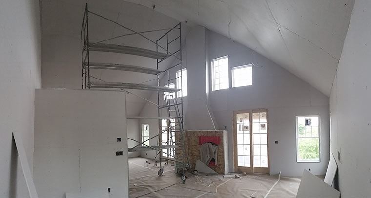 drywall-installation-on-new-house-by-Iowa-homebuilder-Silent-Rivers