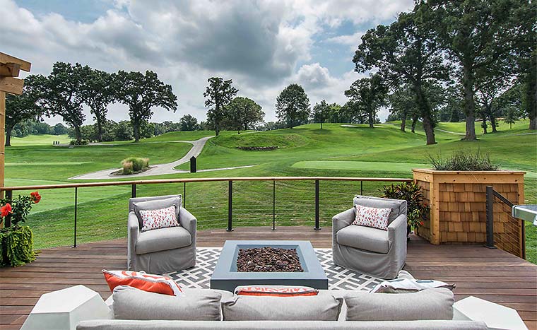 View of golf course from new deck designed and built by Silent Rivers Des Moines, Iowa
