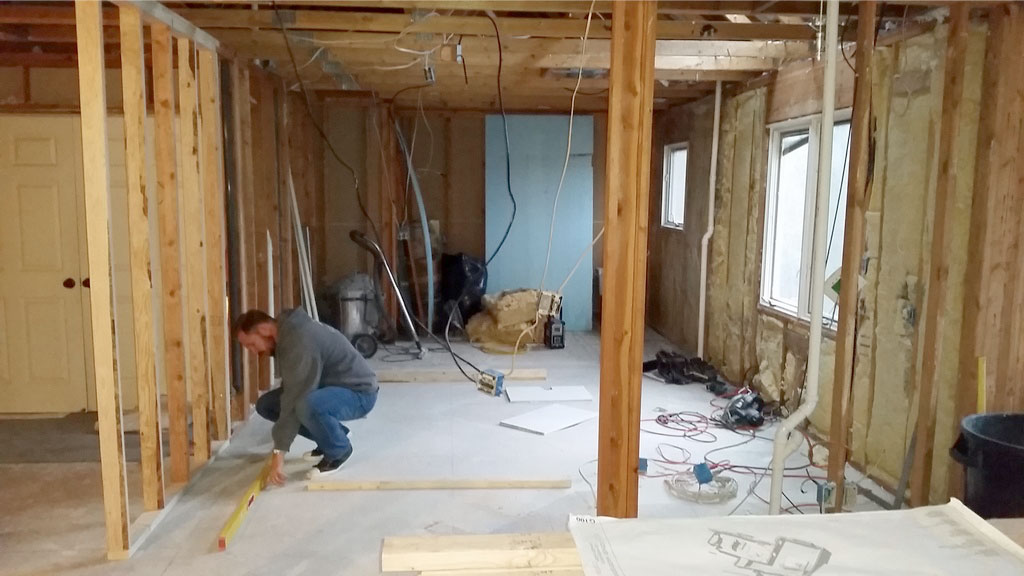 During remodeling process of new master suite being designed and remodeled by Silent Rivers of Des Moines