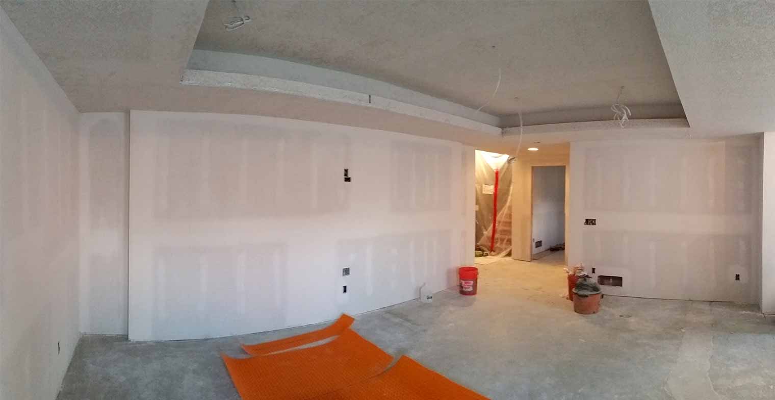 drywall installed in Urbandale, Iowa basement remodel by Silent Rivers