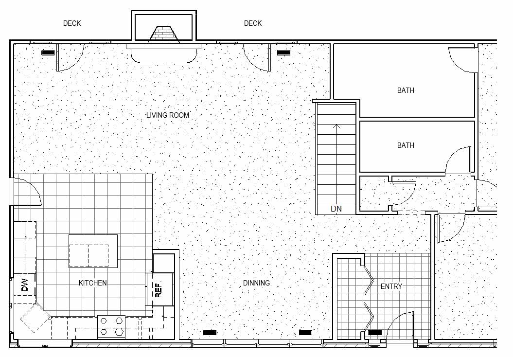 floor plan of house in Prole, Iowa before being redesign by Silent Rivers
