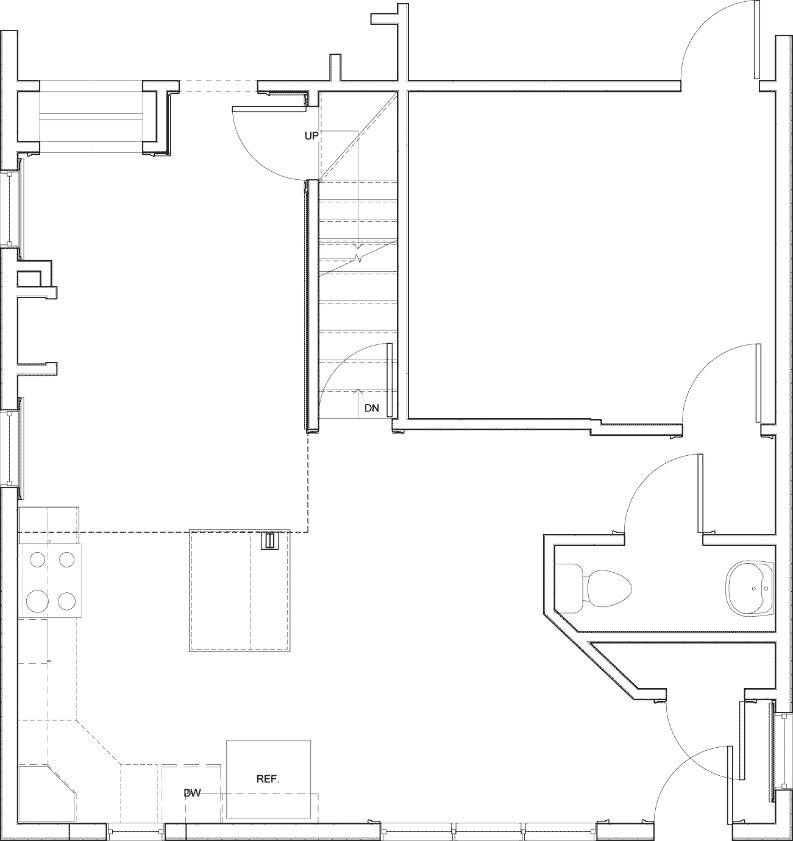 before kitchen floor plan in Victorian home in Des Moines, Iowa