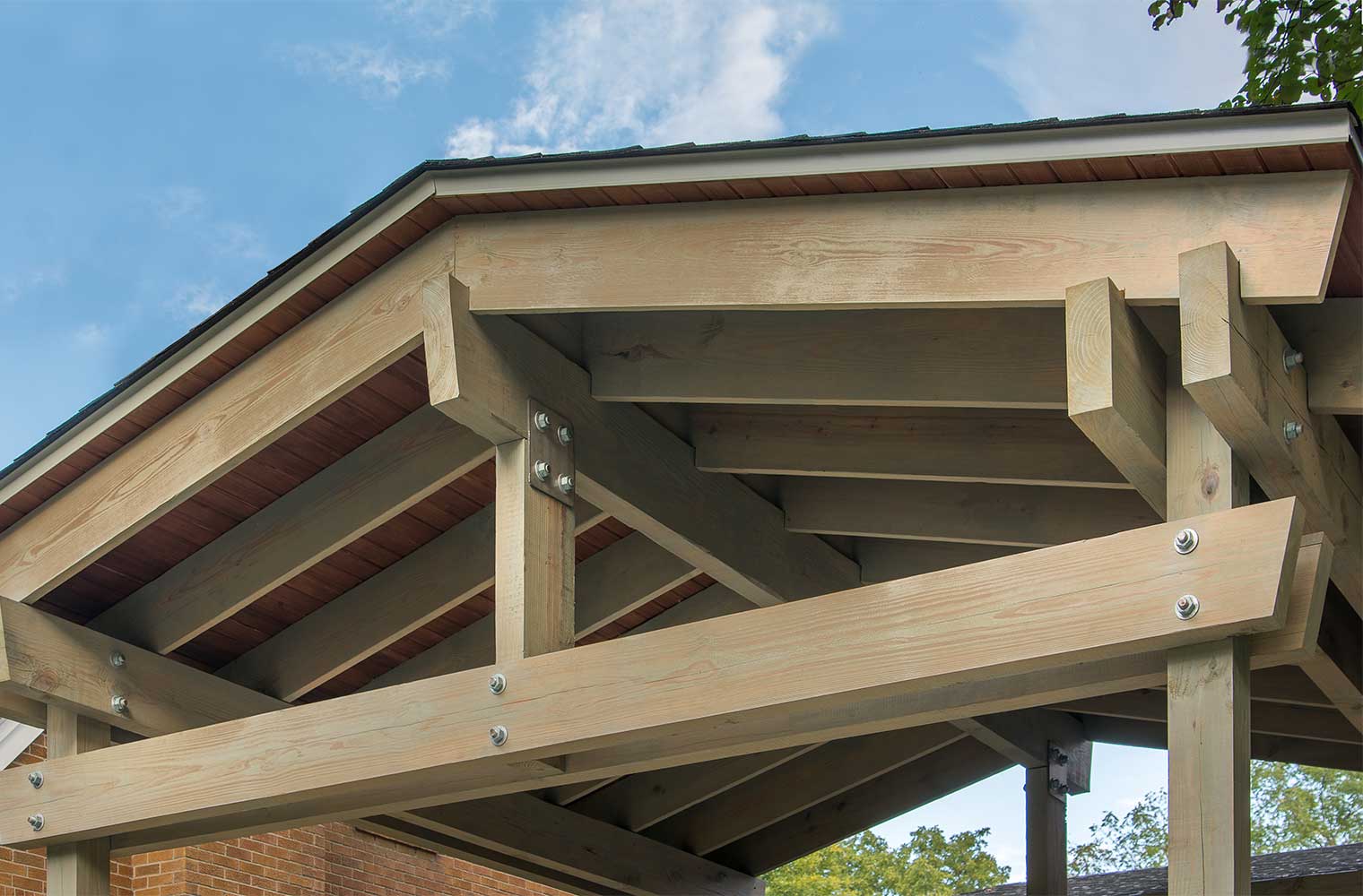 carport added to 1935 Des Moines home is designed by Silent Rivers with bevels