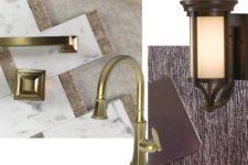 tile marble counter brass faucet and pulls composite decking oil bronze railing and outdoor sconce selections for Des Moines Tudor remodeled by Silent Rivers