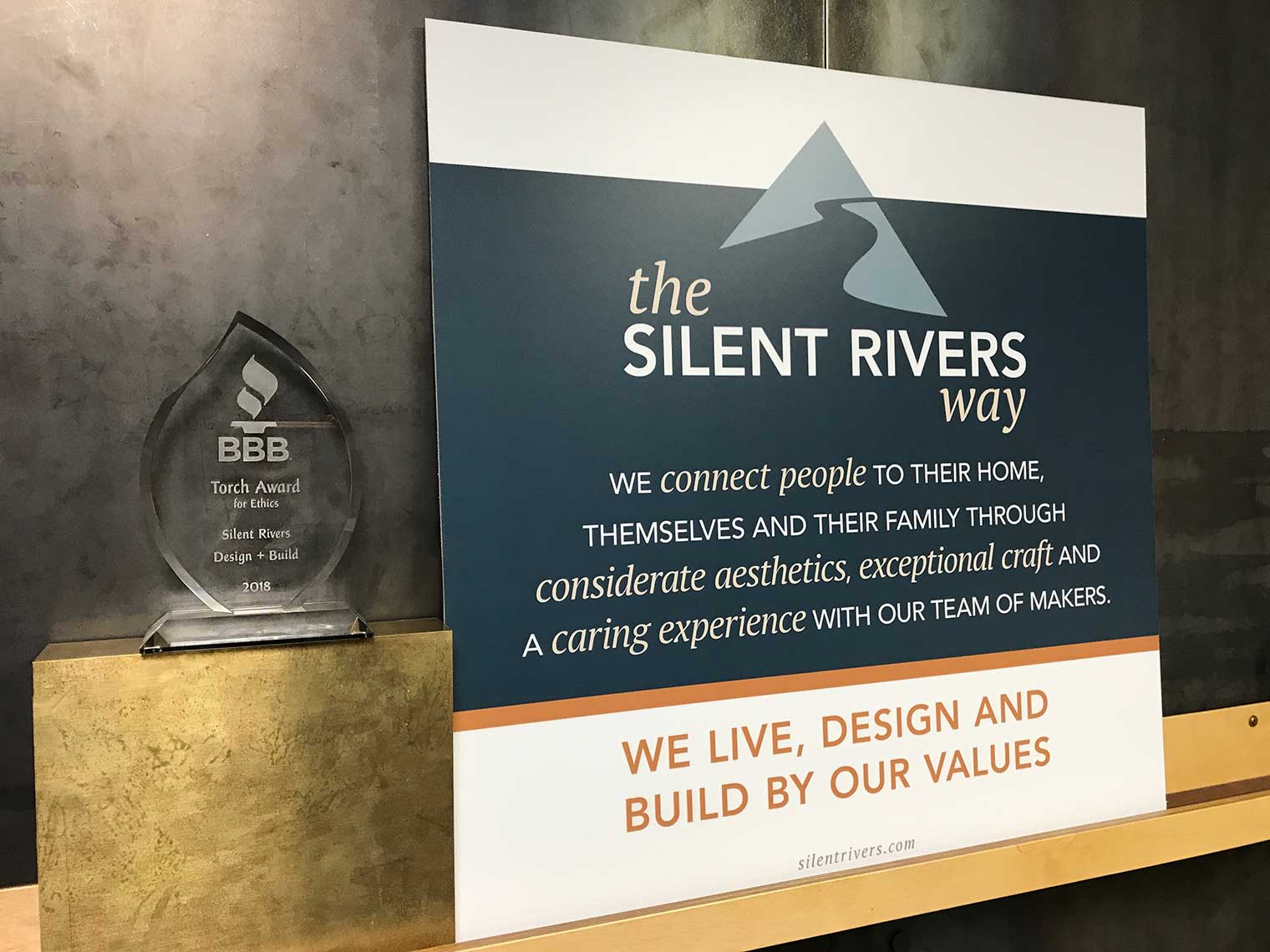 Silent Rivers way mission statement and BBB Torch Award