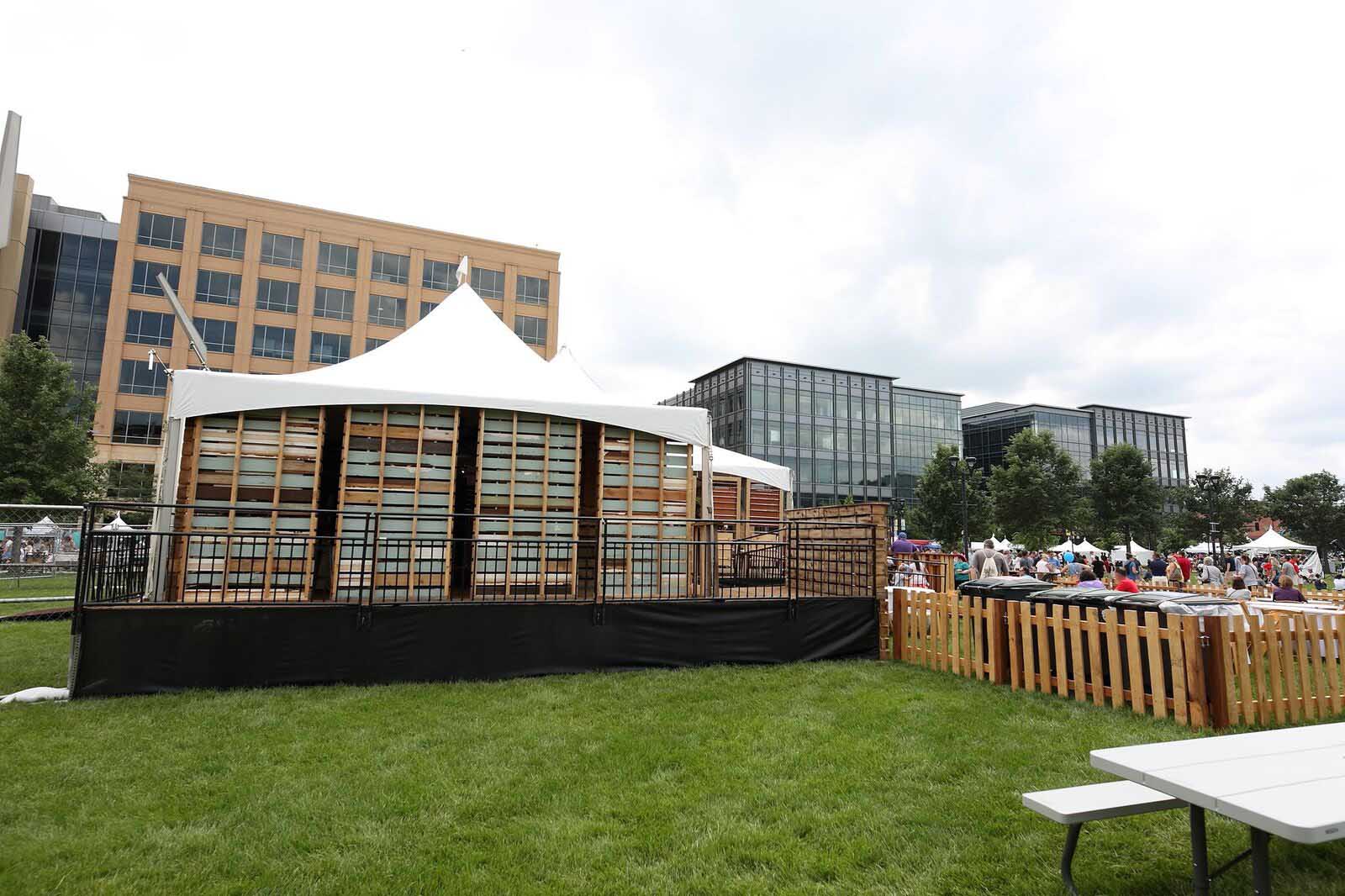 Silent Rivers VIP Club at 2018 Des Moines Arts Festival with sustainable materials