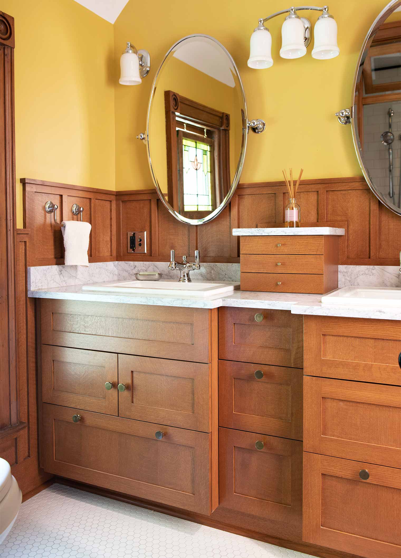 bathroom remodel in a Des Moines Victorian home renovation by Silent Rivers