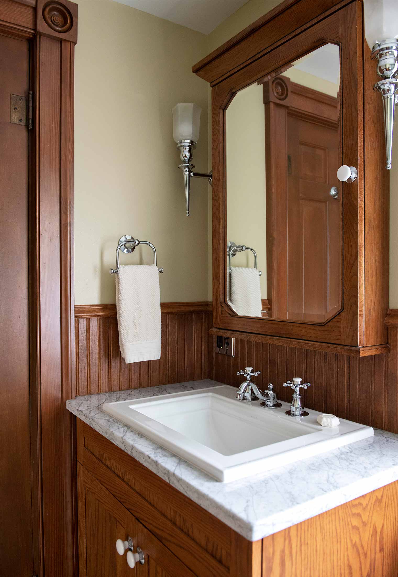 bathroom remodel in a Des Moines Victorian home renovation by Silent Rivers