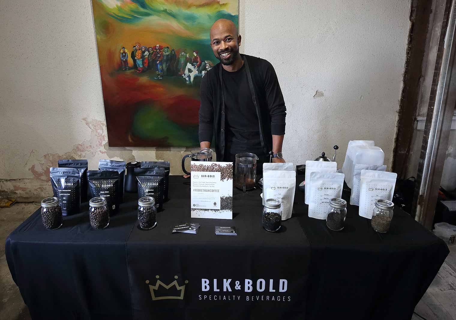Pernell Cezar Jr. of BLK & Bold Speciality Beverages at Silent Rivers 25th Anniversary dsm Unveiling