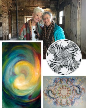 Kelly Boon and Paula Egan artwork exhibit at Silent Rivers 25th event