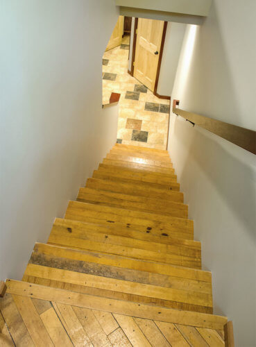 Des Moines historic home stairs remodeled sustainability by Silent Rivers