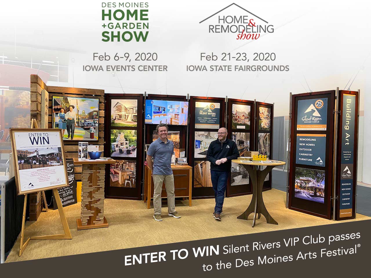Des Moines home shows Silent Rivers booth James Bruton and Chris Boeke