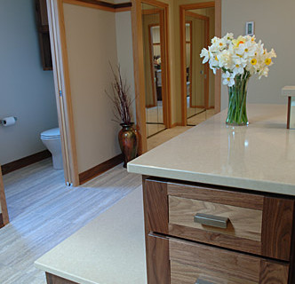 Natural Elements Bathroom Remodel With Better Functioning Vanities