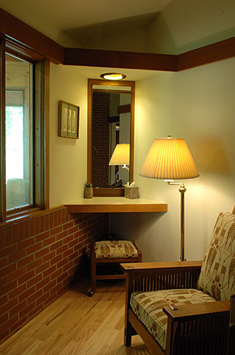 midcentury modern Frank Lloyd Wright style Usonian home remodel Silent Rivers Des Moines