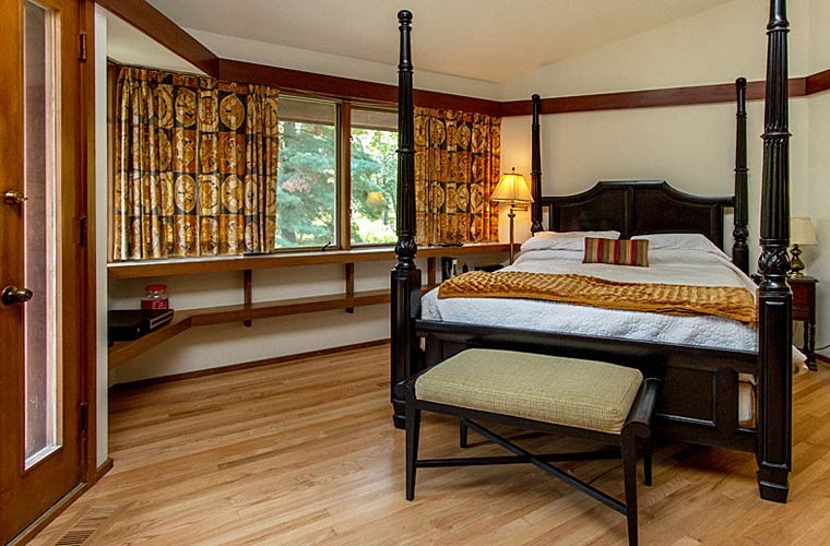 midcentury modern Frank Lloyd Wright style Usonian home remodel Silent Rivers Des Moines