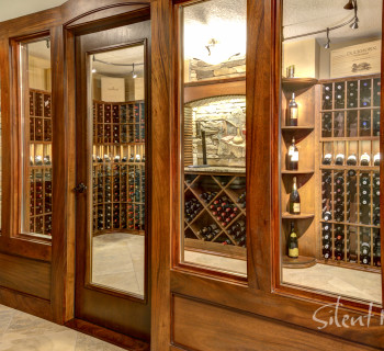 Wine Cellar and Home Theater in a Stunning Basement Remodel