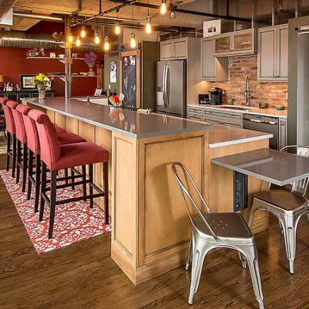 Downtown Des Moines loft kitchen remodel designed by Silent Rivers