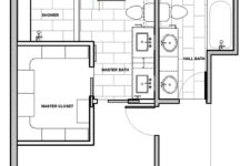 floor plan for a bathroom remodel by Silent Rivers which will modernize a 1980s Des Moines home