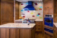 Custom White Oak Woodworking Completes a Colorful Craftsman Kitchen