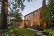 remodeled front entry with new garage carport for 1935 Des Moines Federal style home by Silent Rivers
