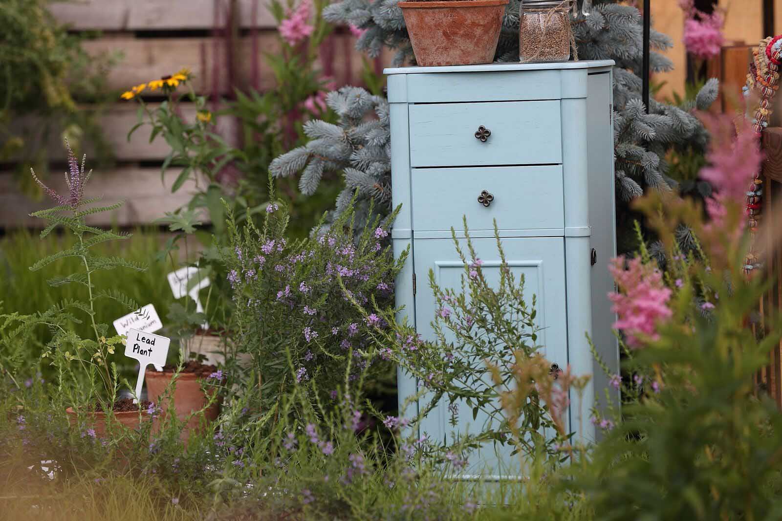 Silent Rivers VIP Club at 2018 Des Moines Arts Festival with sustainable materials and garden