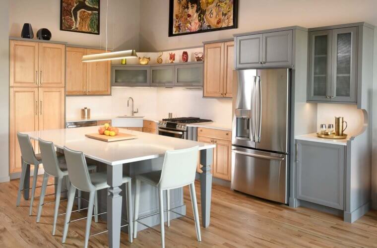 Art Deco remodel Des Moines loft kitchen by Silent Rivers