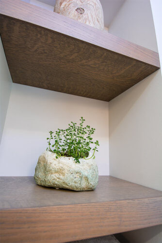modern style white and wood Des Moines bathroom remodel by Silent Rivers